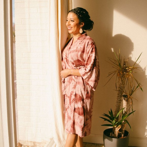Dusty Rose Kimono Robe / Bridal Robe